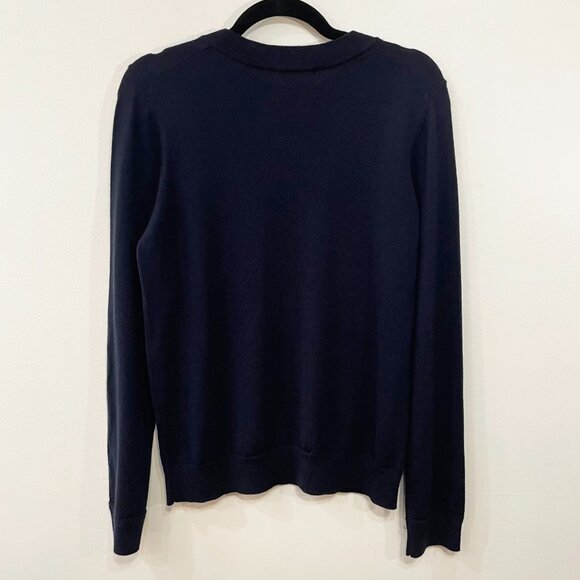 EUC Sezane Nino 100% Merino Wool Sweater Navy Large - Picture 4 of 8